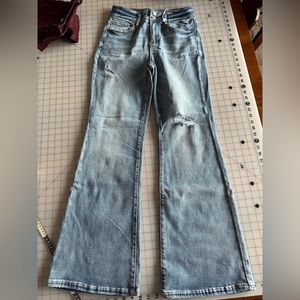 Risen high rise button down flare